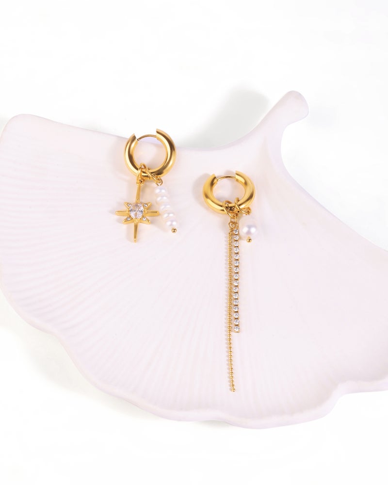 TAAHIRA Flora Zircon Pearl Earrings - Image 2